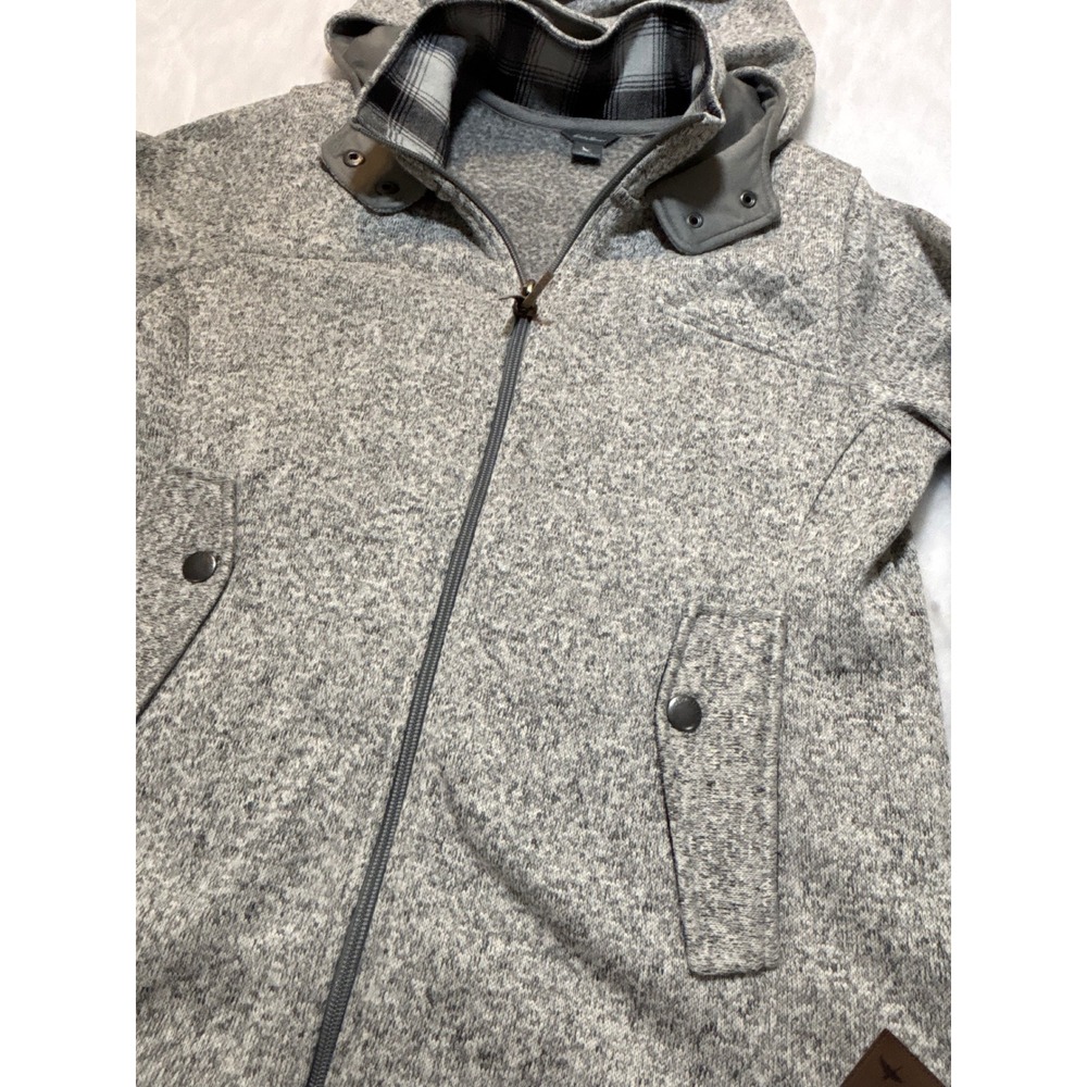 Eddie Bauer Womens Heathered Gray Fleece Lined‎ Hooded Jacket Full Zip Size L - Picture 4 of 10